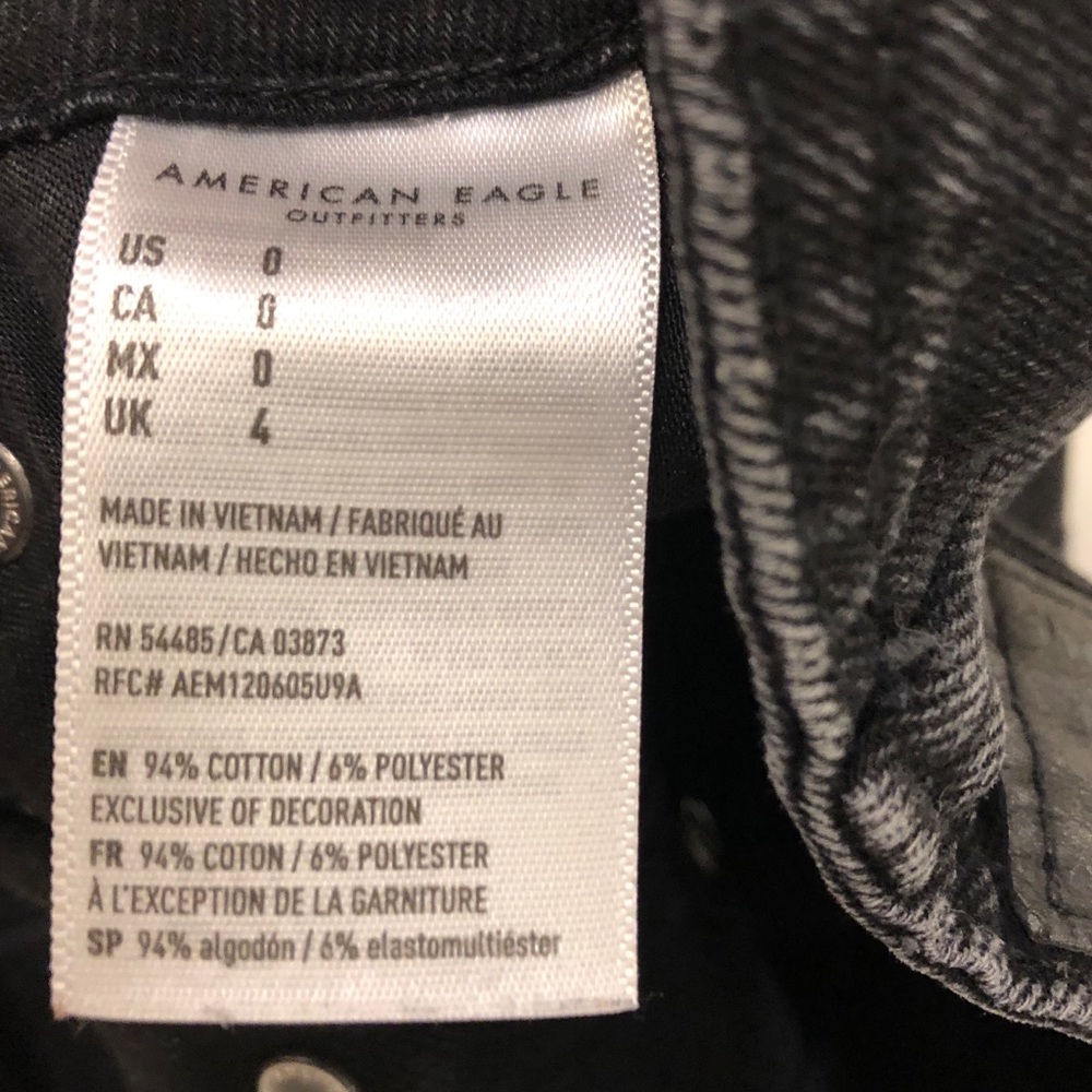 American Eagle Black Denim Skirt Size 0 - Picture 3 of 3